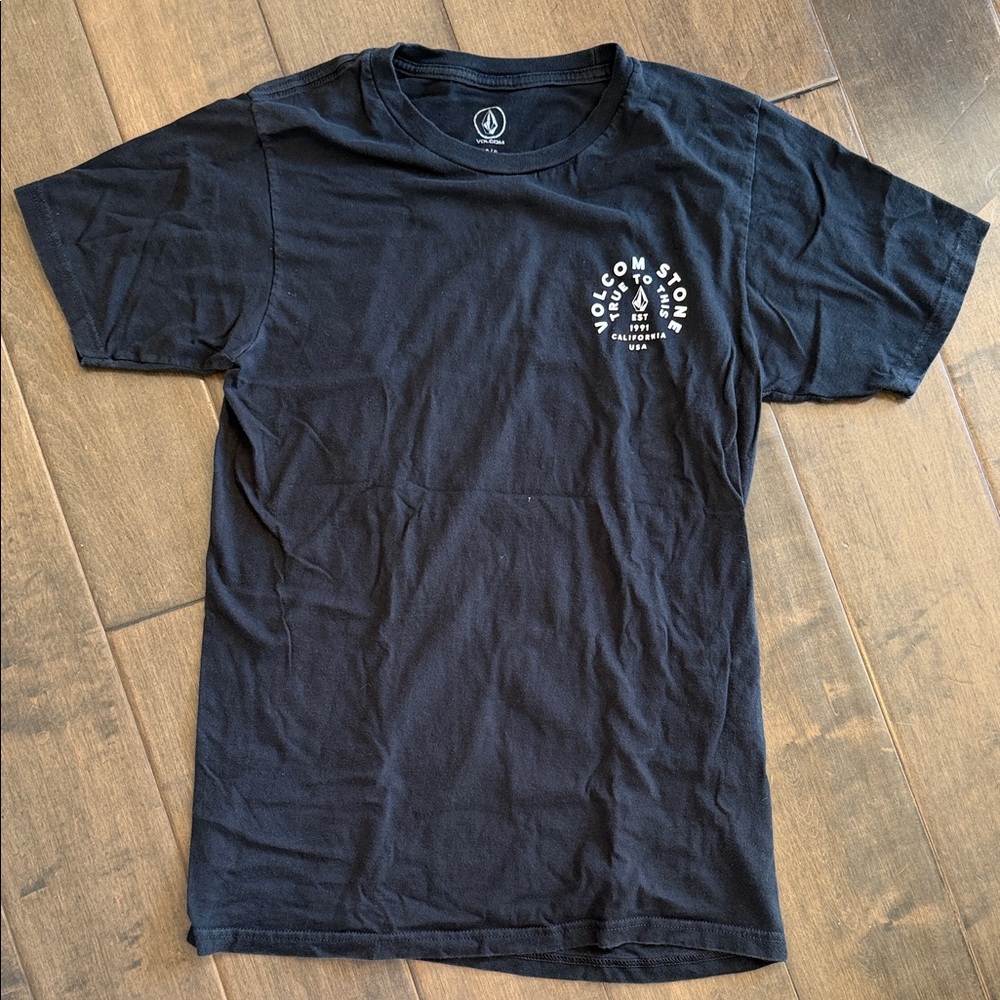 Volcom Black Short Sleeve Tee with White Logo